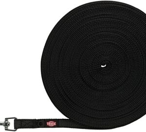 TRIXIE HONDENRIEM SLEEPLIJN MET RUBBER BEKLEED ZWART