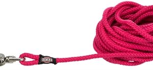 TRIXIE HONDENRIEM SLEEPLIJN ROND MET TRIGGER SNAP HAAK FUCHSIA ROZE