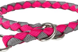 TRIXIE HALSBAND HOND CAVO HALF-SLIP FUCHSIA / GRAFIET GRIJS