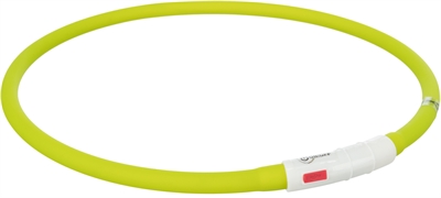 TRIXIE LICHTGEVENDE HALSBAND HOND USB SILICONEN OPLAADBAAR GROEN