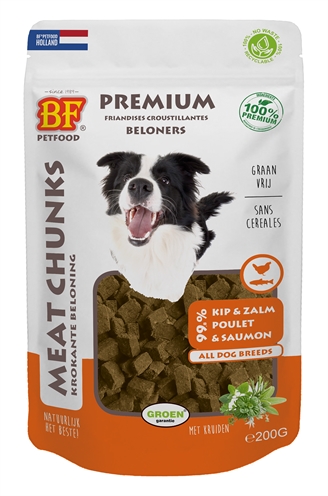 BF PETFOOD MEAT CHUNKS KIP EN ZALM