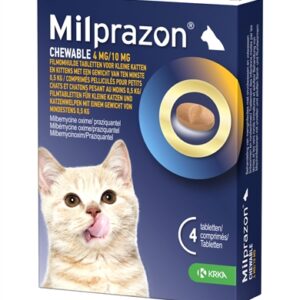 KRKA MILPRAZON KAUWTABLETTEN ONTWORMINGSTABLETTEN KAT