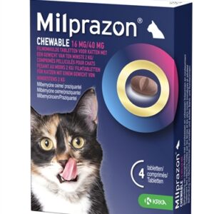 ZZZKRKA MILPRAZON KAUWTABLETTEN ONTWORMINGSTABLETTEN KAT