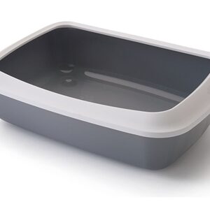 SAVIC KATTENBAK IRIZ MET RAND KOUDGRIJS / WIT