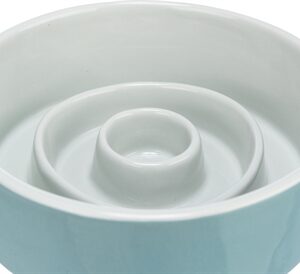 TRIXIE VOERBAK SLOWFEEDING KERAMIEK GRIJS / BLAUW
