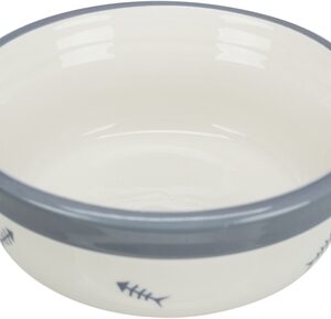 TRIXIE VOERBAK DRINKBAK KERAMIEK WIT / BLAUWGRIJS