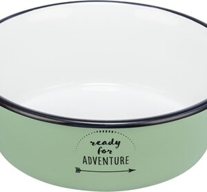 TRIXIE VOERBAK DRINKBAK EMAILLE / RVS GROEN