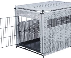 TRIXIE BENCH HOMEKENNEL POLYROTAN LICHTGRIJS