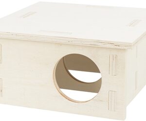 TRIXIE KNAAGDIERHUIS 2 KAMERS ONBEHANDELD HOUT NATUREL