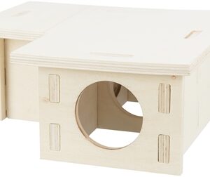 TRIXIE KNAAGDIERHUIS 3 KAMERS ONBEHANDELD HOUT NATUREL