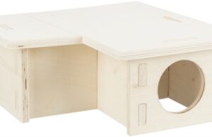 TRIXIE KNAAGDIERHUIS 3 KAMERS ONBEHANDELD HOUT NATUREL