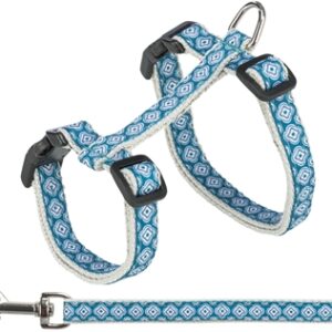 TRIXIE KATTENTUIG MET RIEM GRIJS / BLAUW