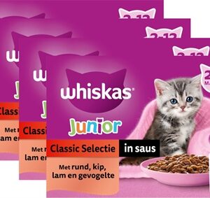 WHISKAS MULTIPACK POUCH JUNIOR CLASSIC SELECTIE VLEES IN SAUS