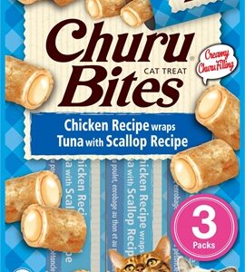 INABA CHURU BITES CAT CHICKEN RECIPE WRAPS TUNA WITH SCALLOP RECIPE