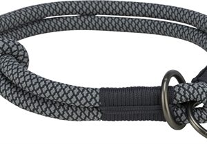 TRIXIE HALSBAND HOND SOFT HALF-SLIP ZWART / GRIJS