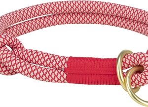 TRIXIE SOFT ROPE HALSBAND HOND HALF-SLIP ROOD / CREME