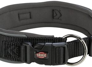 TRIXIE PREMIUM HALSBAND HOND EXTRA BREED ZWART / GRAFIET GRIJS