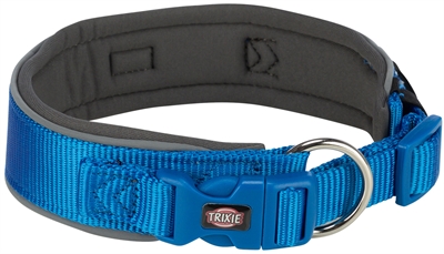 TRIXIE PREMIUM HALSBAND HOND EXTRA BREED ROYAL BLAUW / GRAFIET GRIJS