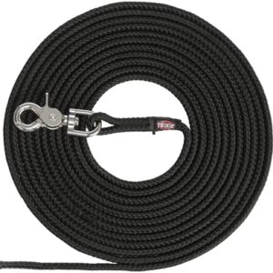 TRIXIE HONDENRIEM SLEEPLIJN TRIGGER SNAP HAAK ROND ZWART