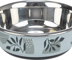 TRIXIE VOERBAK WATERBAK RVS / KUNSTSTOF / RUBBER BLAUW / GRIJS