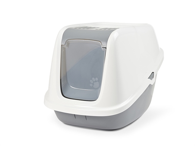 SAVIC KATTENBAK NESTOR GIANT WIT / LICHTGRIJS