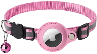 CROCI HALSBAND KAT MET TAG HOUDER ROZE