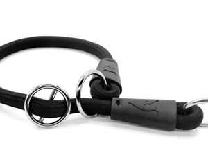 MORSO HALF SLIP HALSBAND HOND SOFT ROPE GERECYCLED BLACK ZWART