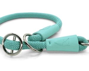 MORSO HALF SLIP HALSBAND HOND REGULAR ROPE GERECYCLED AQUAMARINE BLAUW