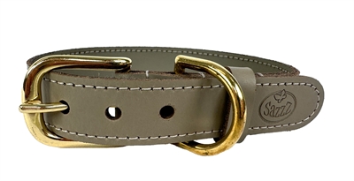 SAZZZ HALSBAND HOND BRAVEHEART CLASSIC LEER TAUPE