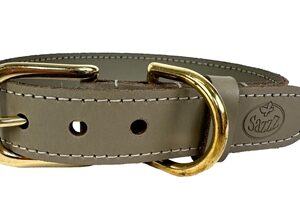 SAZZZ HALSBAND HOND BRAVEHEART CLASSIC LEER TAUPE