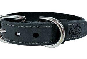 SAZZZ HALSBAND HOND NOMAD VINTAGE LEER ANTRACIET