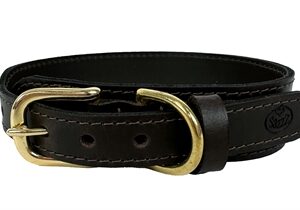 SAZZZ HALSBAND HOND PIONEER CLASSIC LEER DONKERBRUIN