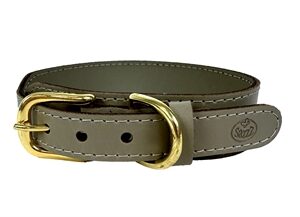 SAZZZ HALSBAND HOND PIONEER CLASSIC LEER TAUPE