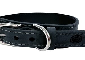 SAZZZ HALSBAND HOND BOHO VINTAGE LEER ANTRACIET