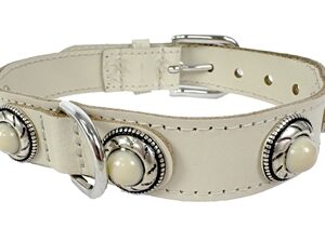 SAZZZ HALSBAND HOND ADVENTURE STONE CLASSIC LEER CREME