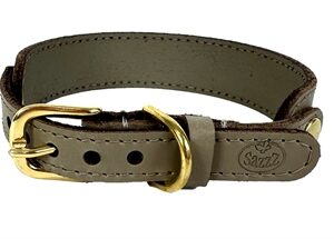 SAZZZ HALSBAND HOND SWEETIE CLASSIC LEER TAUPE