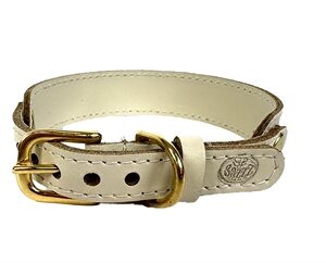 SAZZZ HALSBAND HOND SWEETIE CLASSIC LEER CREME