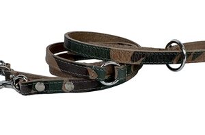 SAZZZ HONDENRIEM FEARLESS VINTAGE VERSTELBAAR LEER CAMOUFLAGE