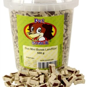 PETSNACK BOTJES MINI DUO LAM / RIJST