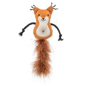 TRIXIE EEKHOORN PLUCHE MET VEERSTAART MET CATNIP