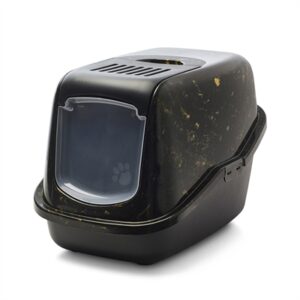 SAVIC KATTENBAK NESTOR MARBLE ZWART / GOUD