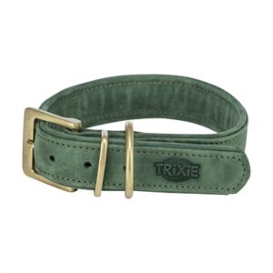 TRIXIE HALSBAND HOND PURE LEER SALIEGROEN