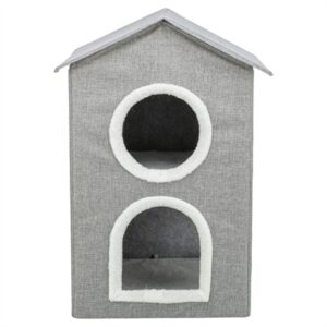 TRIXIE KATTENMAND / KATTENHUIS NORA SOFT 2 VERDRIEPINGEN LICHTGRIJS